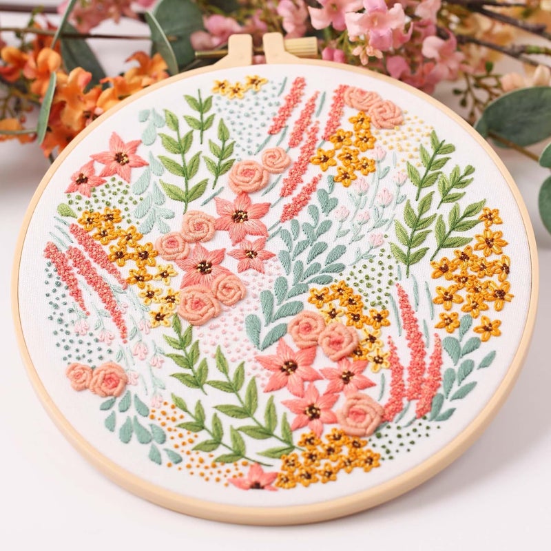 REEWISLY 3 pcs Embroidery Starter kit with Patterns and Instructions, DIY Adult Cross Stitch Kits Beginner, Including 3 Plastic Embroidery Rings, 1 Scissors, Colored Threads and Needles - Image 5